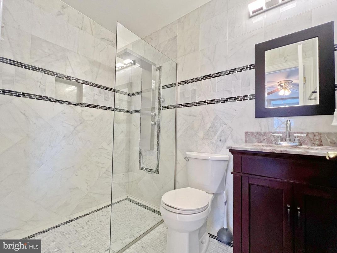 Bathroom, Glass Shower, Interior, Marble Walls