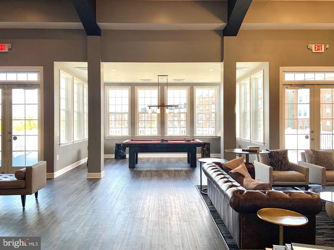 Billiard Table, Game Room, Interior, Living room, Pendant Lights, Wood Texture Flooring