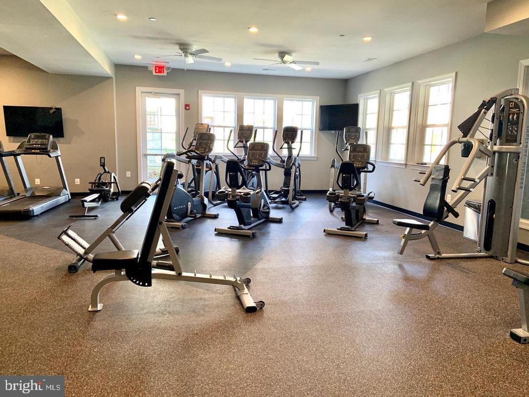 Fitness Equipment, Gym, Interior, Recessed Lighting