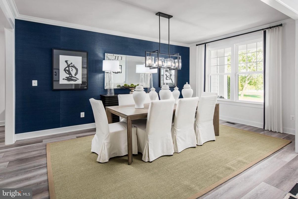 Chandelier, Dining room, Interior, Pendant Lights, Wood Texture Flooring