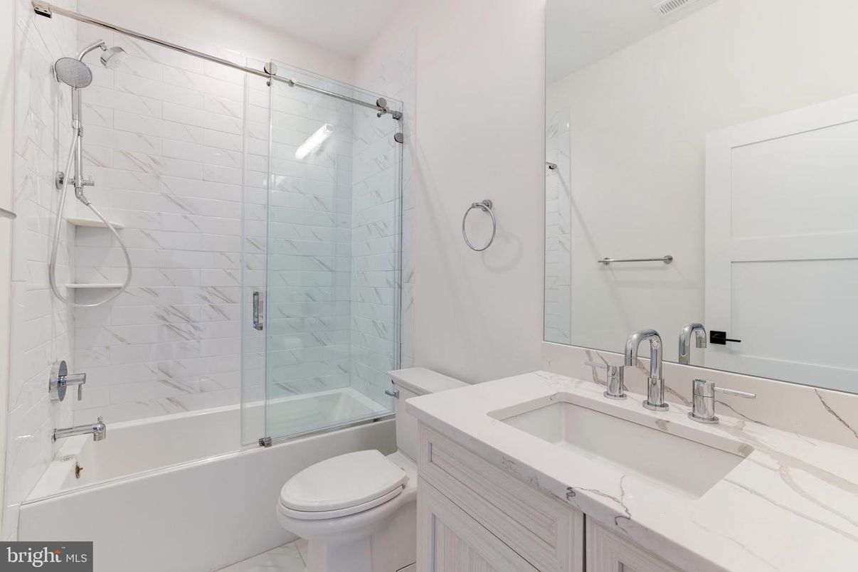 Bathroom, Glass Shower, Interior, Marble Walls