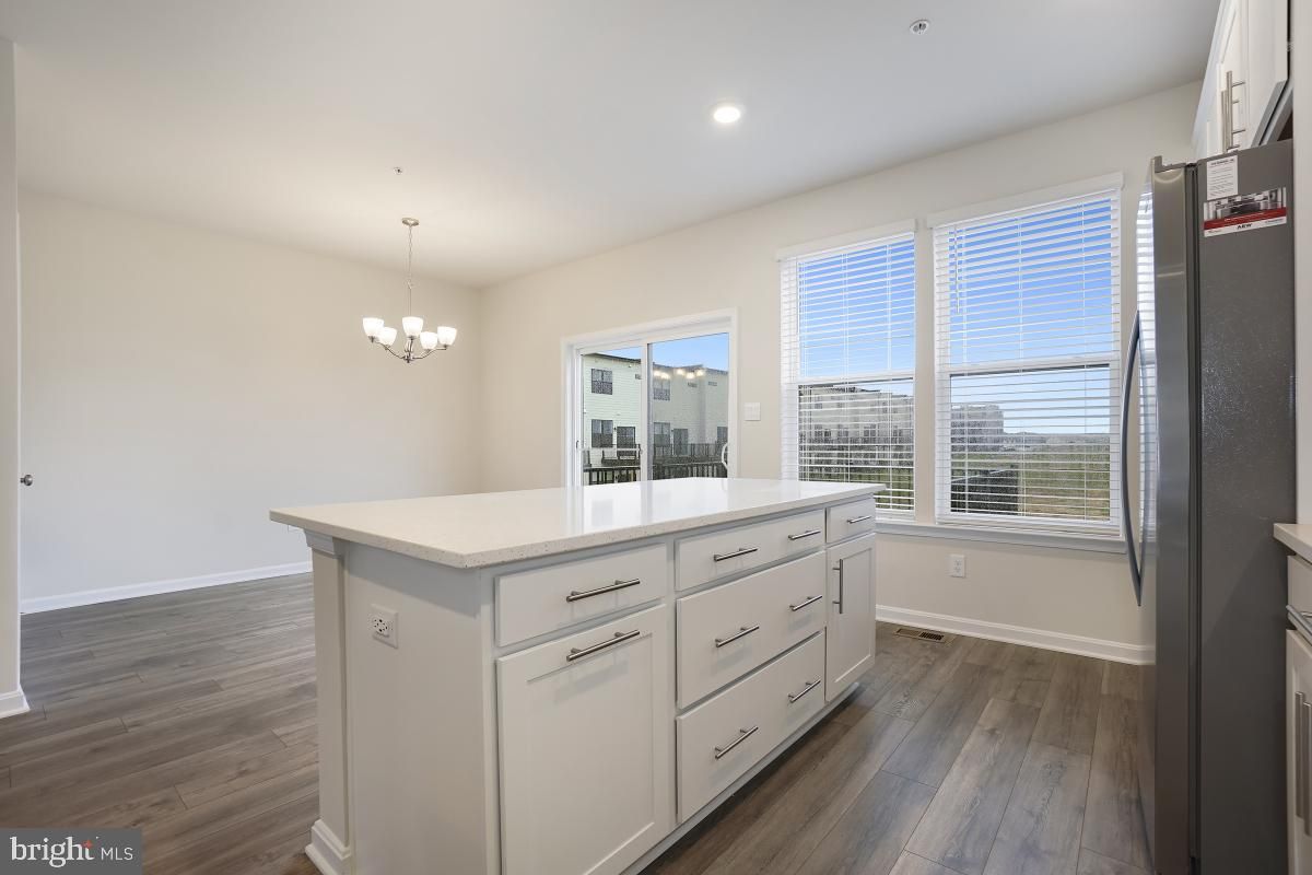 Chandelier, Interior, Kitchen, Recessed Lighting, Wood Texture Flooring