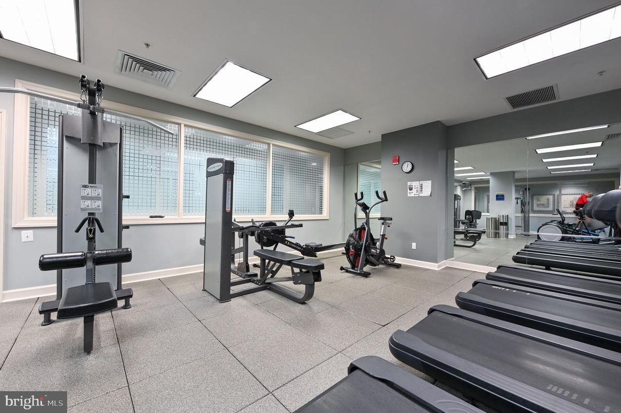 Fitness Equipment, Gym, Interior, Recessed Lighting
