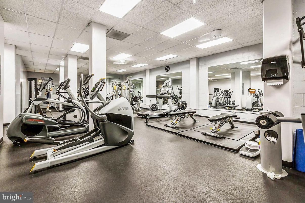 Fitness Equipment, Gym, Interior, Recessed Lighting