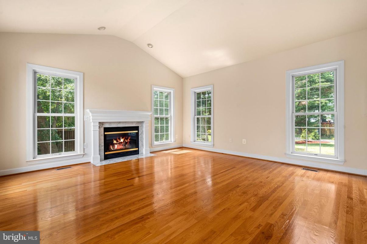 Empty room, Fireplace, Interior, Wood Texture Flooring