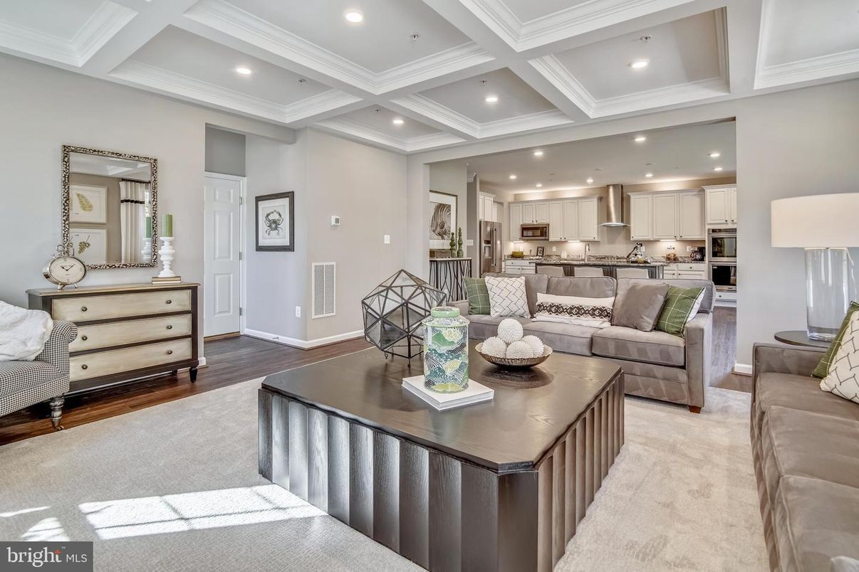 Interior, Kitchen, Living room, Recessed Lighting, Stainless Steel Appliances, Wood Texture Flooring