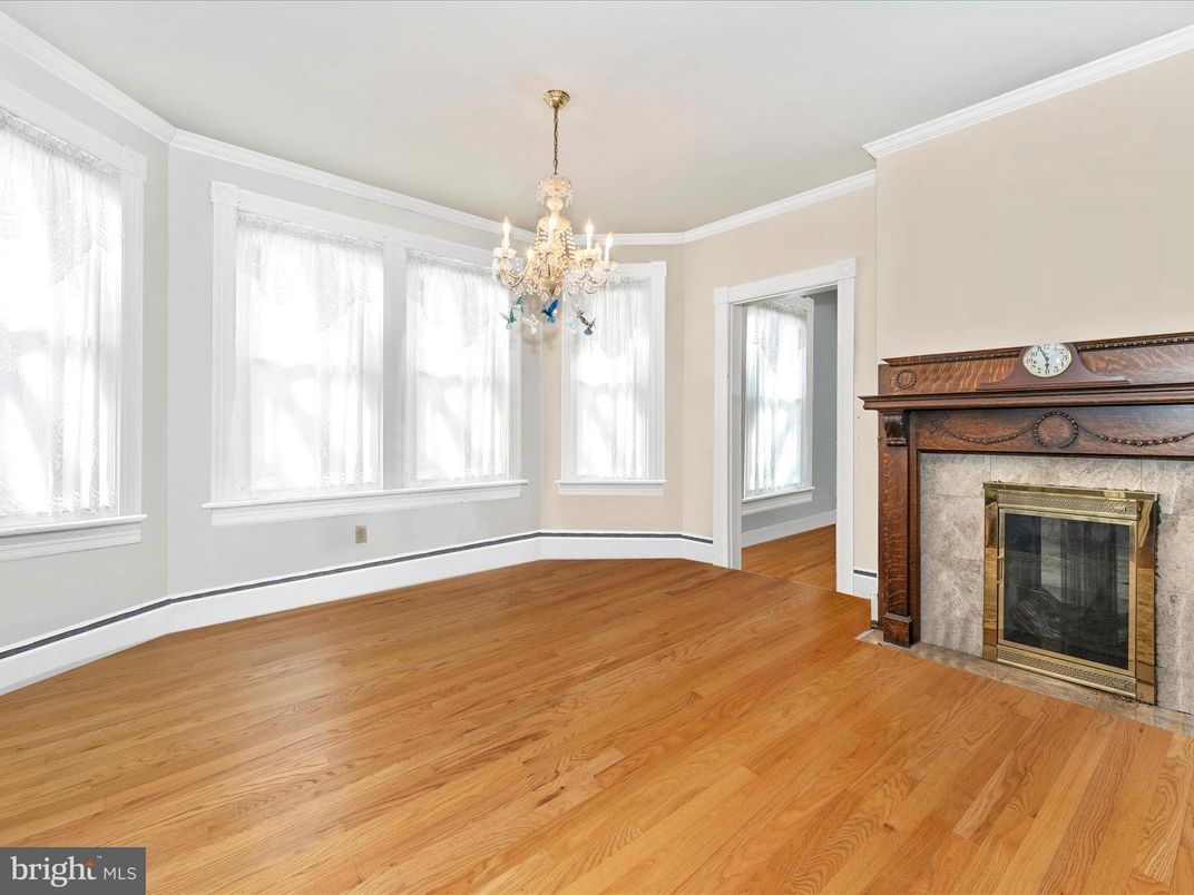 Chandelier, Empty room, Fireplace, Interior, Wood Texture Flooring