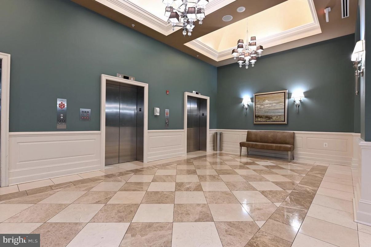 Chandelier, Elevator, Interior