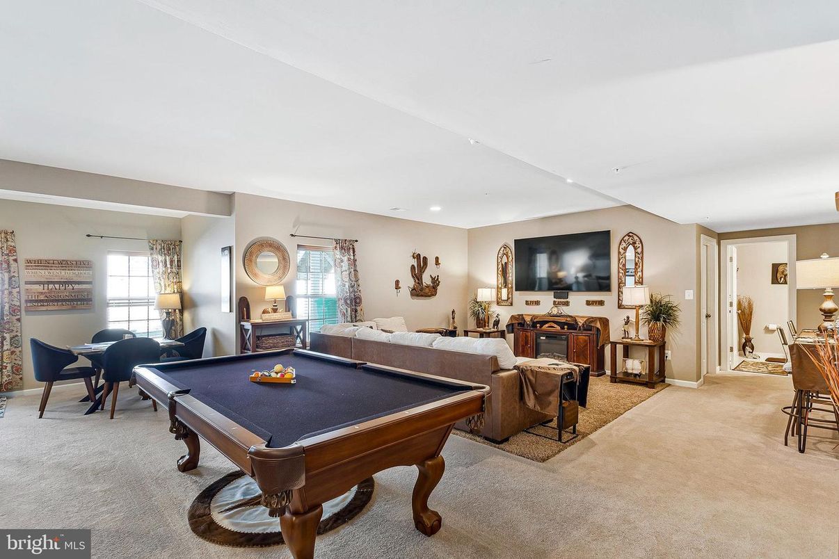 Billiard Table, Dining room, Game Room, Interior, Living room, Recessed Lighting