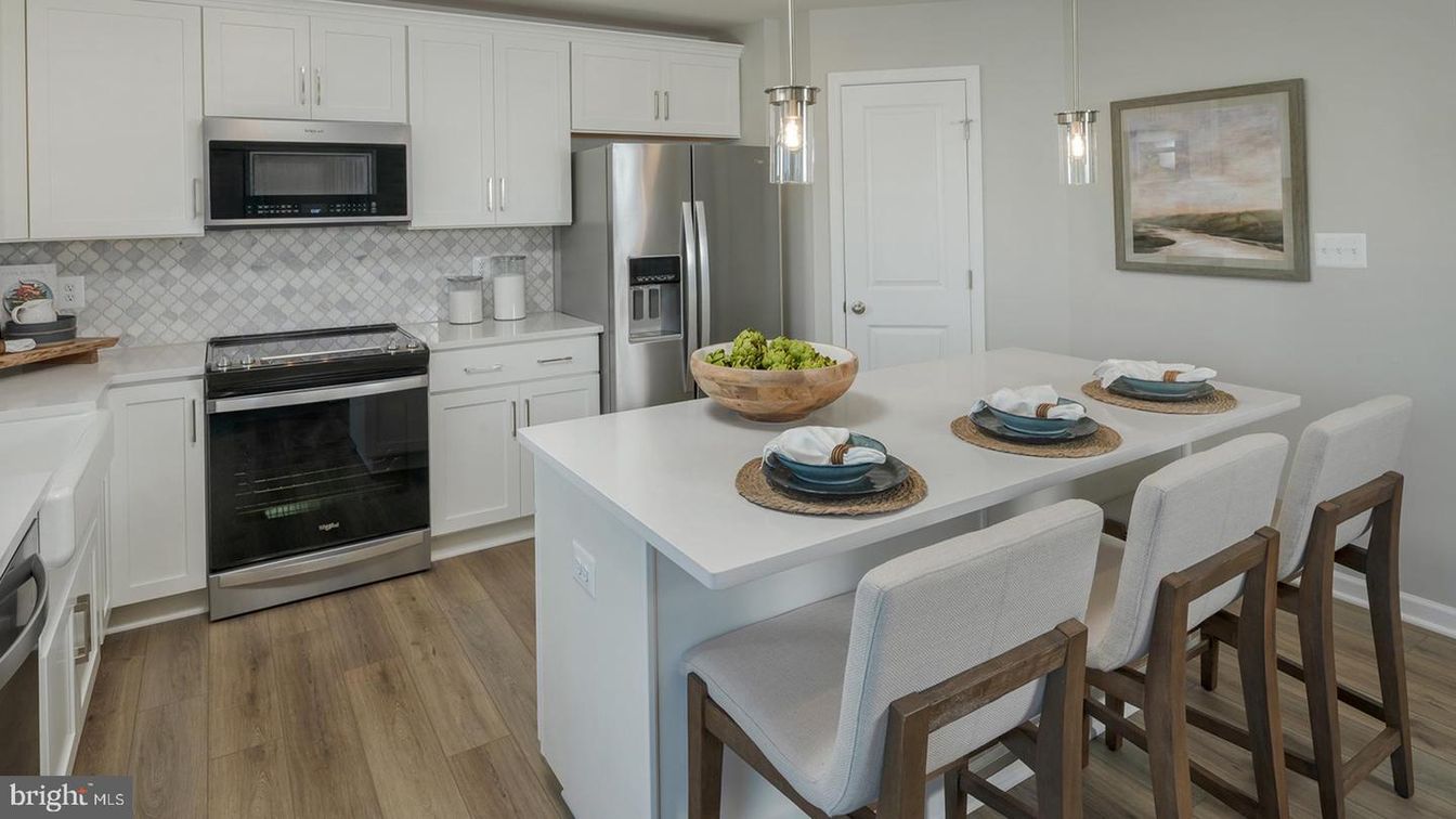 Interior, Kitchen, Pendant Lights, Stainless Steel Appliances, Wood Texture Flooring