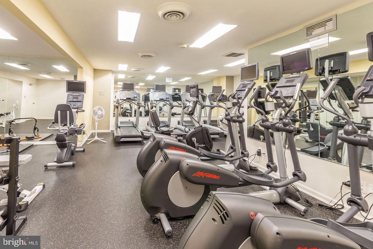 Fitness Equipment, Gym, Interior, Recessed Lighting