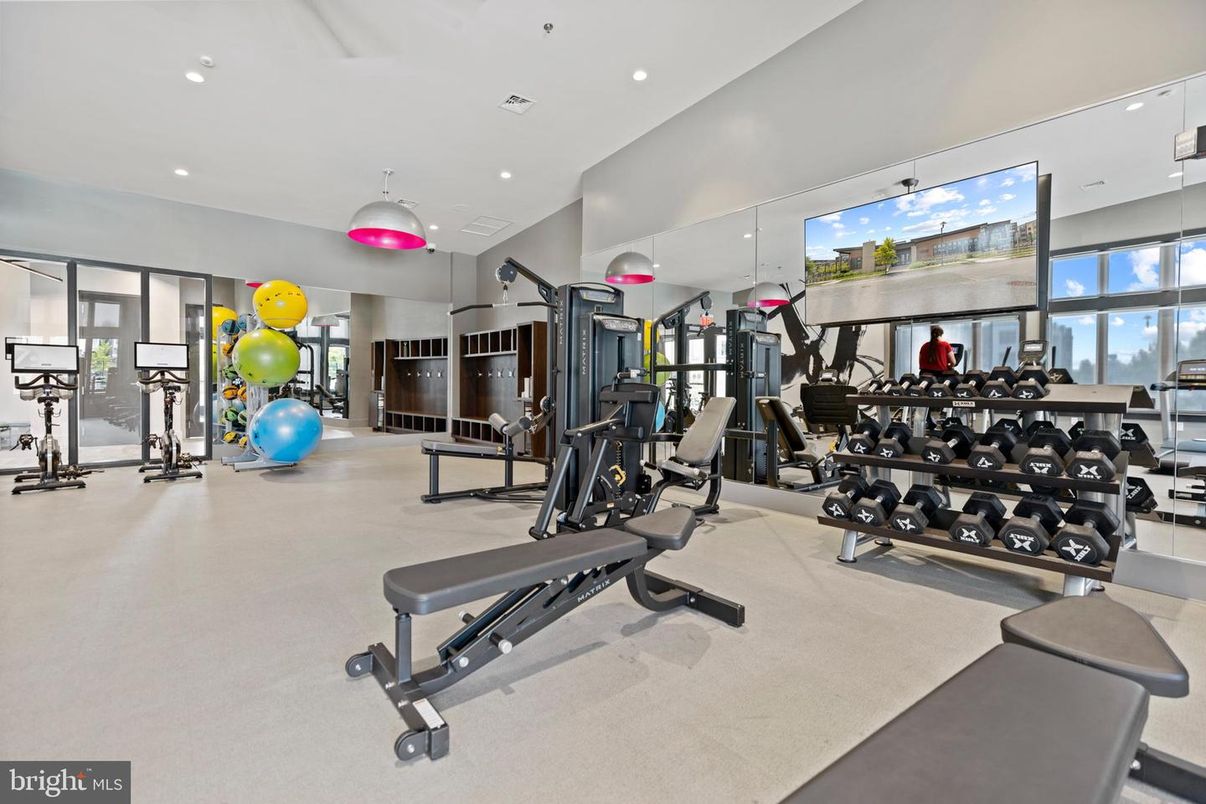 Fitness Equipment, Gym, Interior, Recessed Lighting