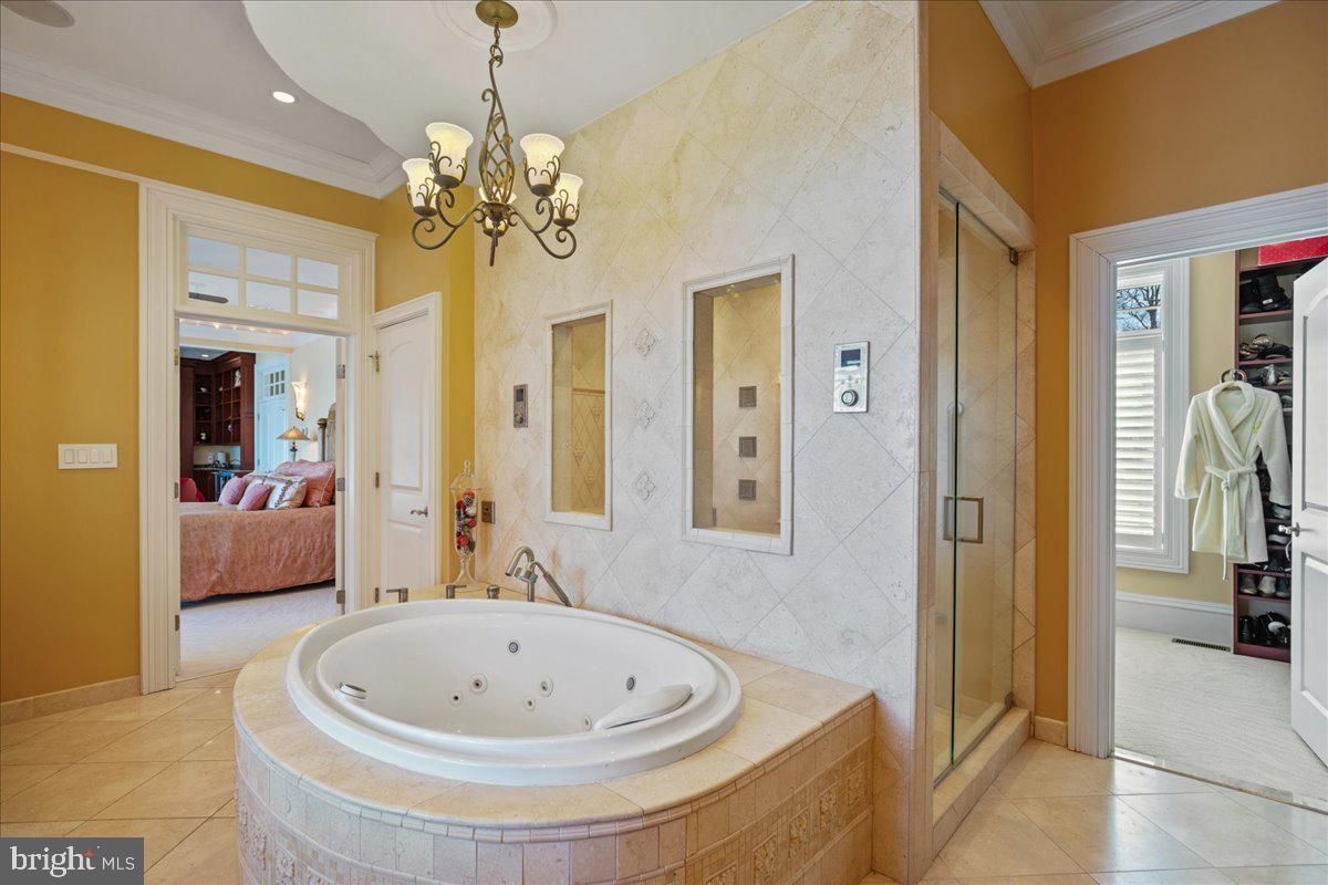 Bathroom, Chandelier, Interior, Recessed Lighting