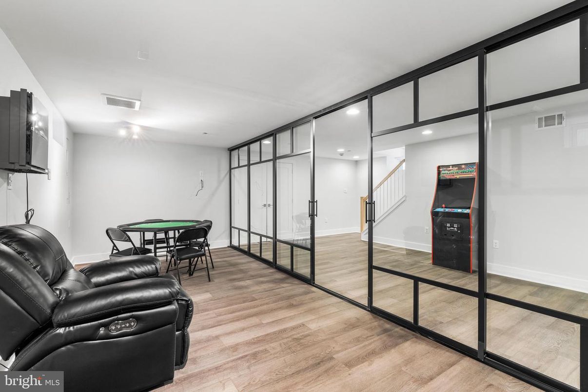 Home Theatre Room, Game Room, Interior, Recessed Lighting, Wood Texture Flooring