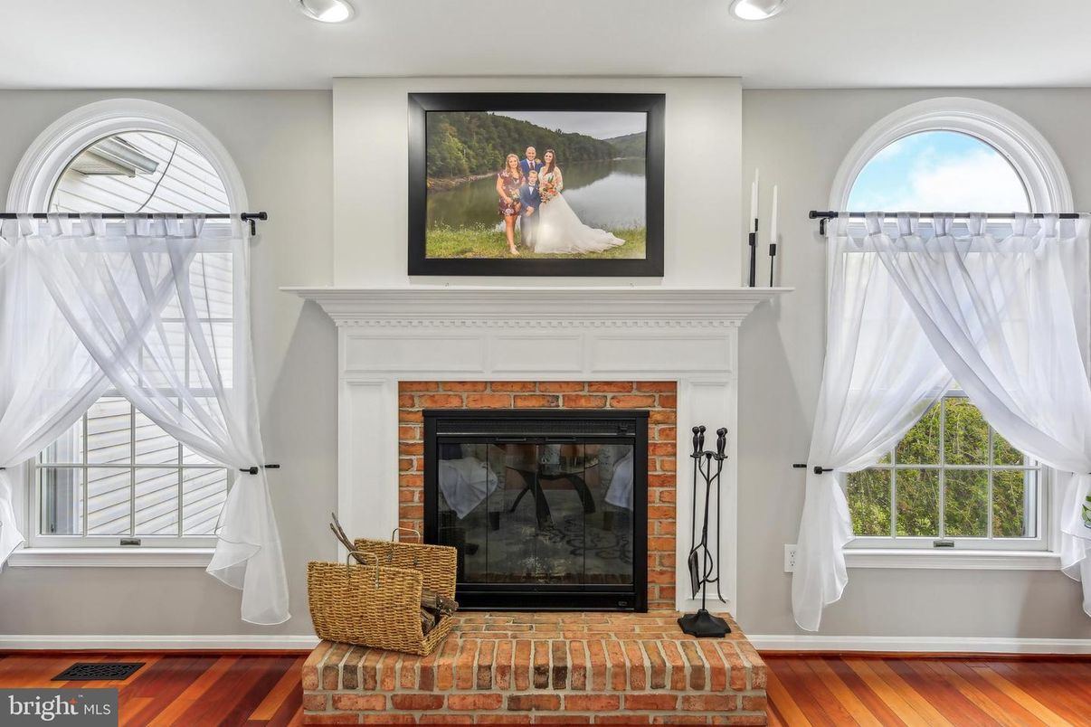Fireplace, Interior, Recessed Lighting, Wood Texture Flooring