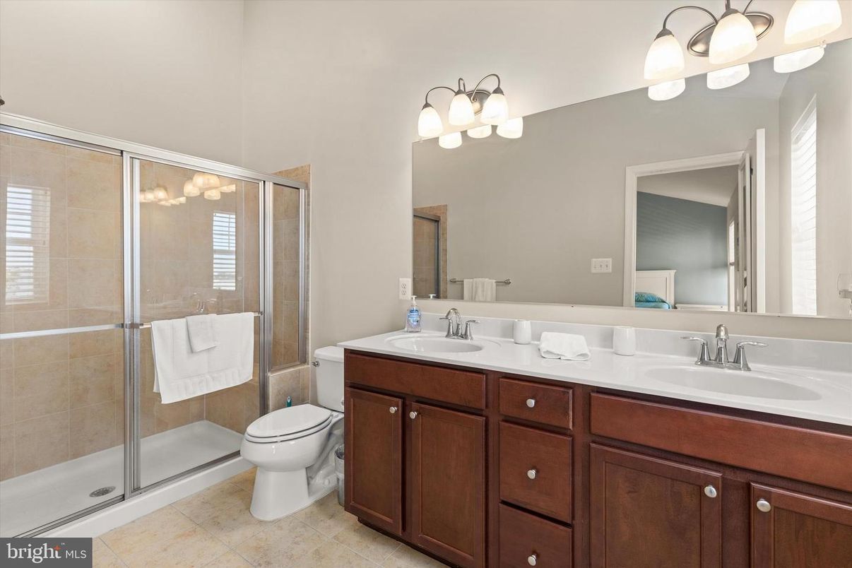 Bathroom, Dual Sink Vanities, Glass Shower, Interior