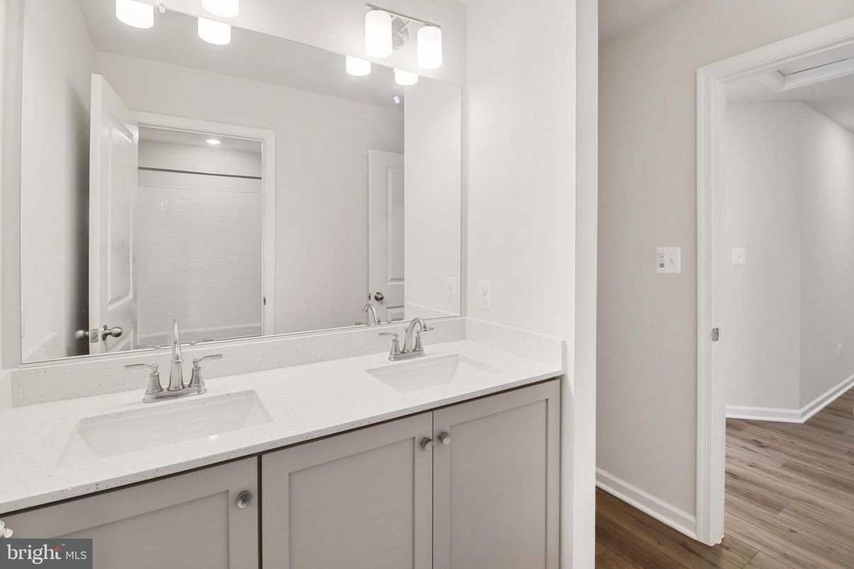 Bathroom, Dual Sink Vanities, Interior, Wood Texture Flooring