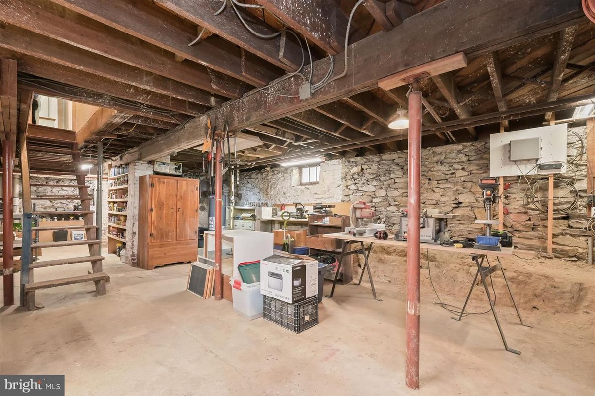 Interior, Stone Walls, Wooden Beams