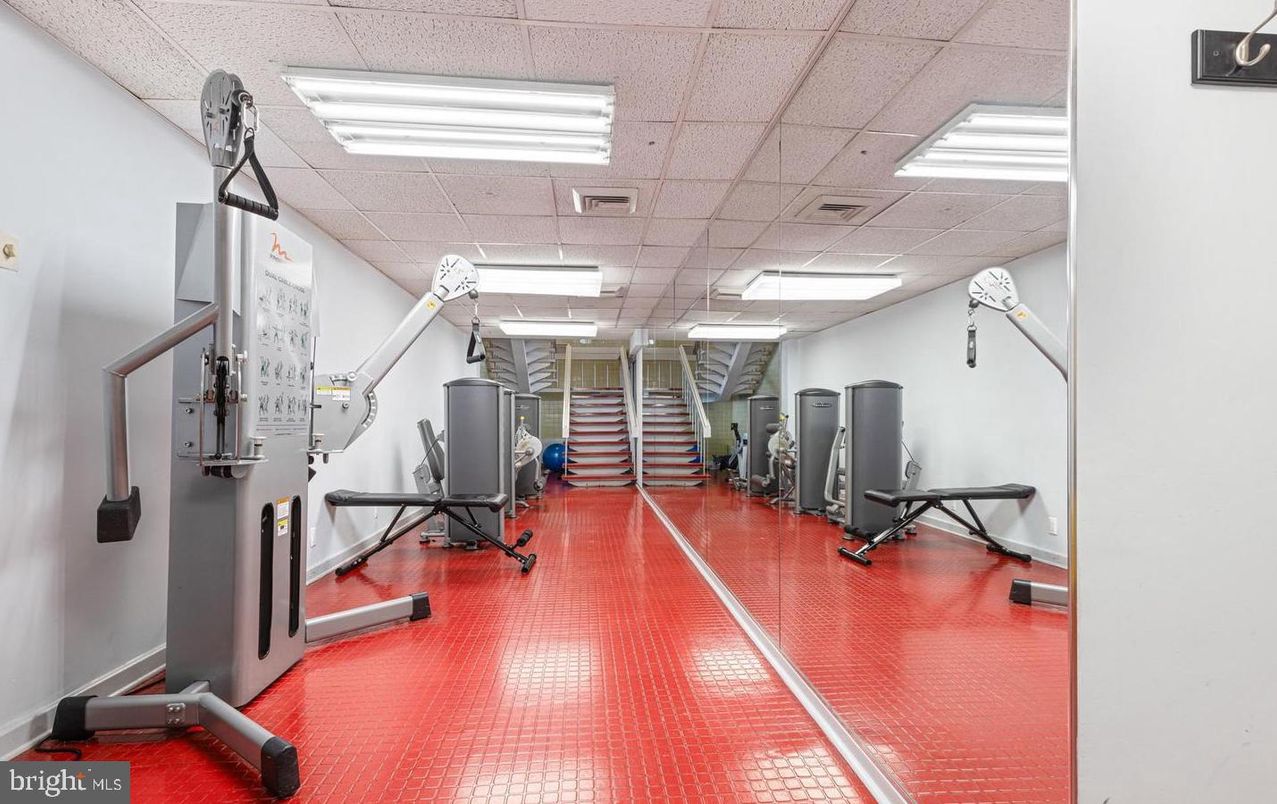 Fitness Equipment, Gym, Interior, Recessed Lighting