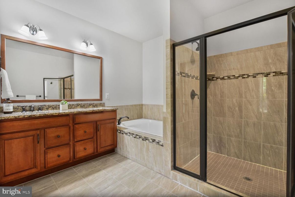 Bathroom, Dual Sink Vanities, Glass Shower, Interior