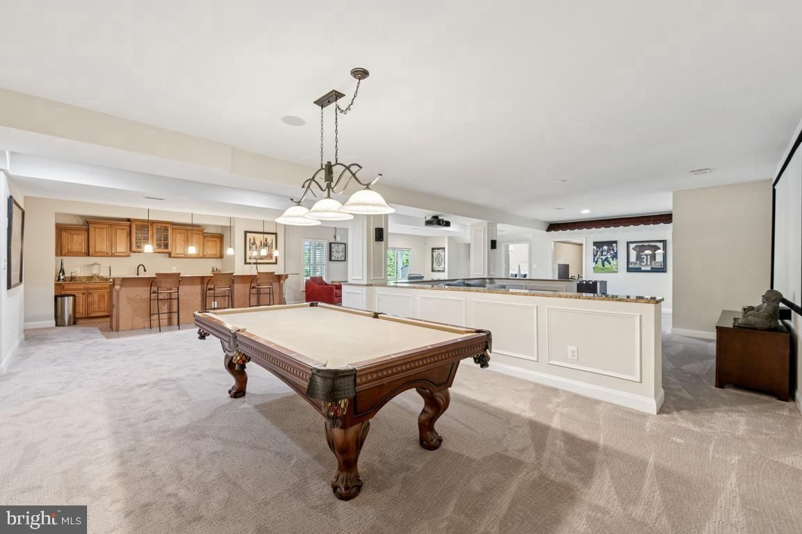 Billiard Table, Game Room, Interior, Kitchen, Pendant Lights, Recessed Lighting