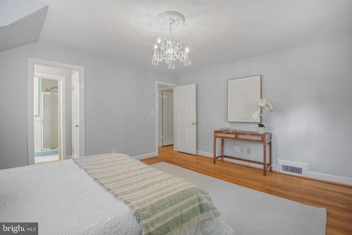 Bedroom, Chandelier, Interior, Wood Texture Flooring