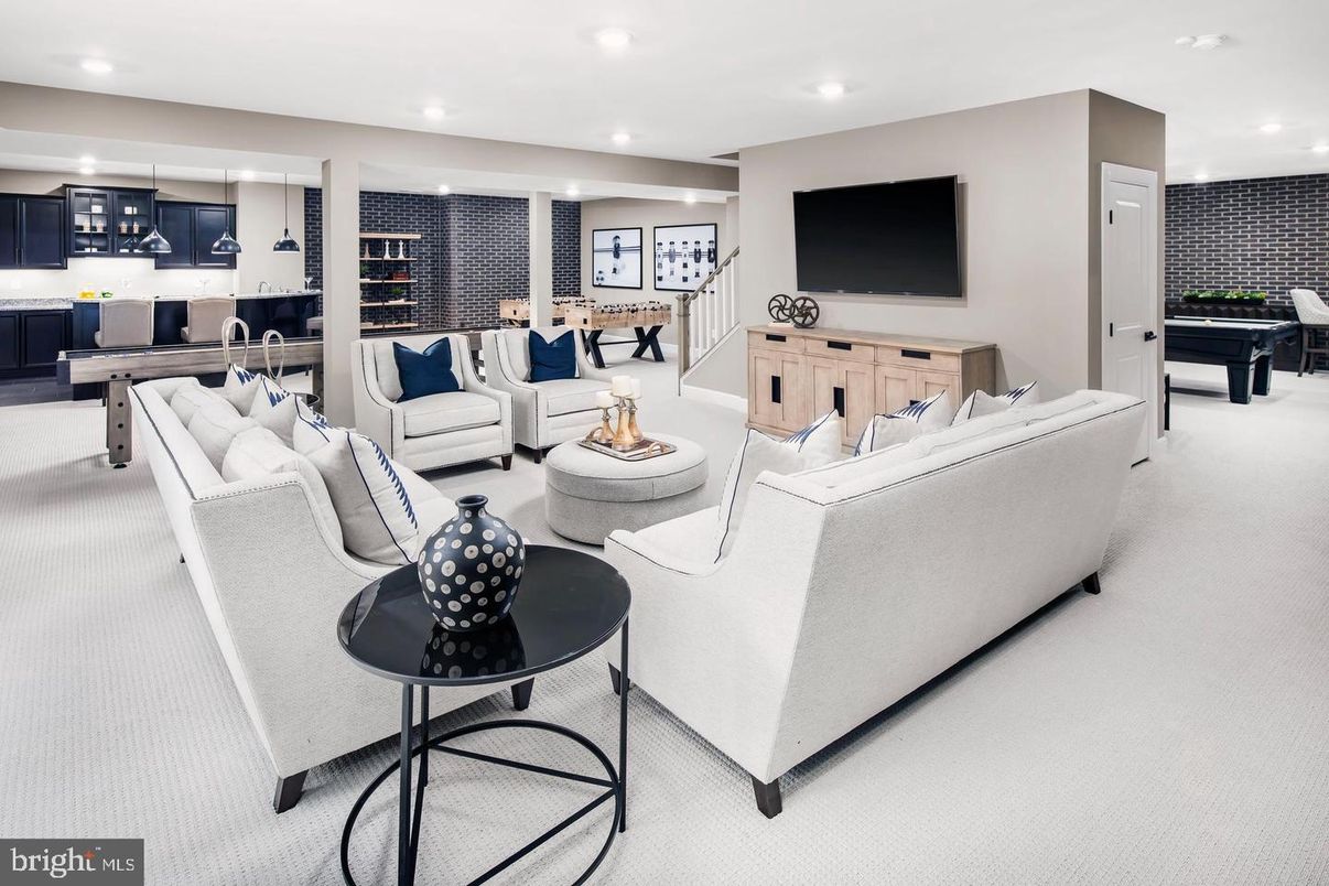 Billiard Table, Dining room, Game Room, Interior, Kitchen, Living room, Recessed Lighting