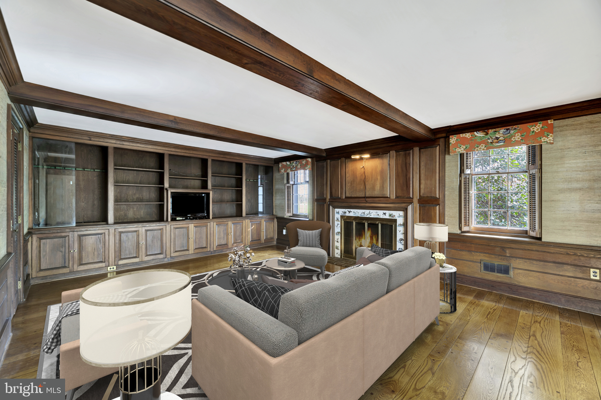 Fireplace, Interior, Living room, Wooden Beams, Wood Texture Flooring, Wooden Walls