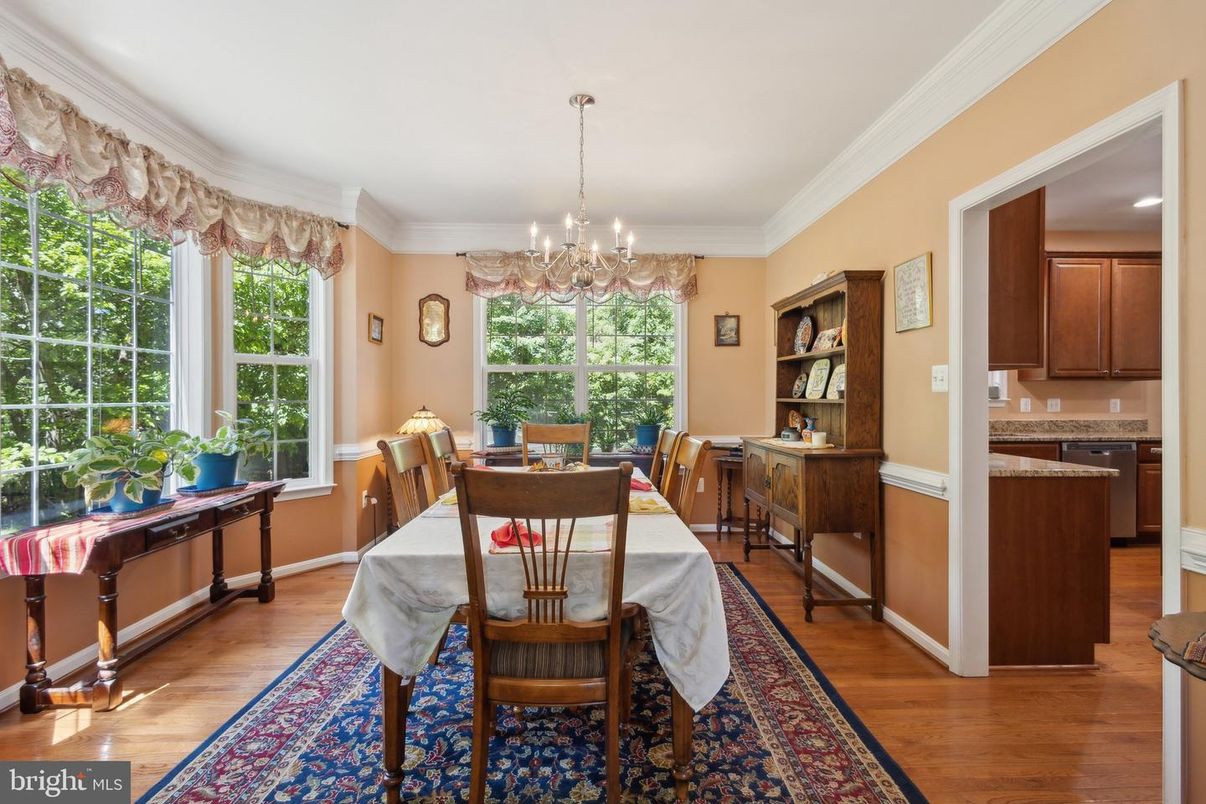 Chandelier, Dining room, Interior, Wood Texture Flooring