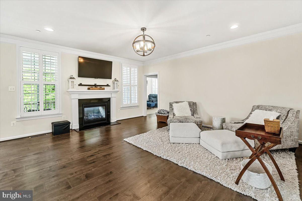 Fireplace, Interior, Recessed Lighting, Wood Texture Flooring