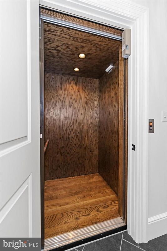 Elevator, Interior, Recessed Lighting, Wooden Ceilings, Wooden Walls