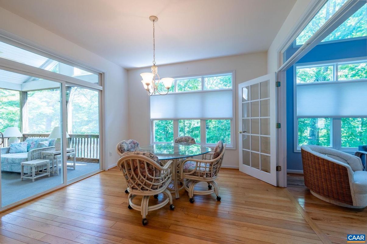 Dining room, Interior, Pendant Lights, Sun Room, Wood Texture Flooring