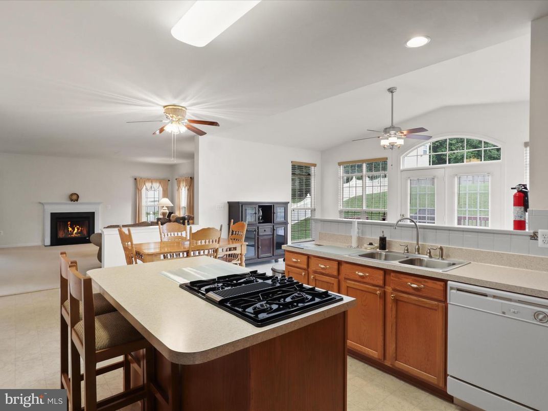 Dining room, Fireplace, Interior, Kitchen, Recessed Lighting