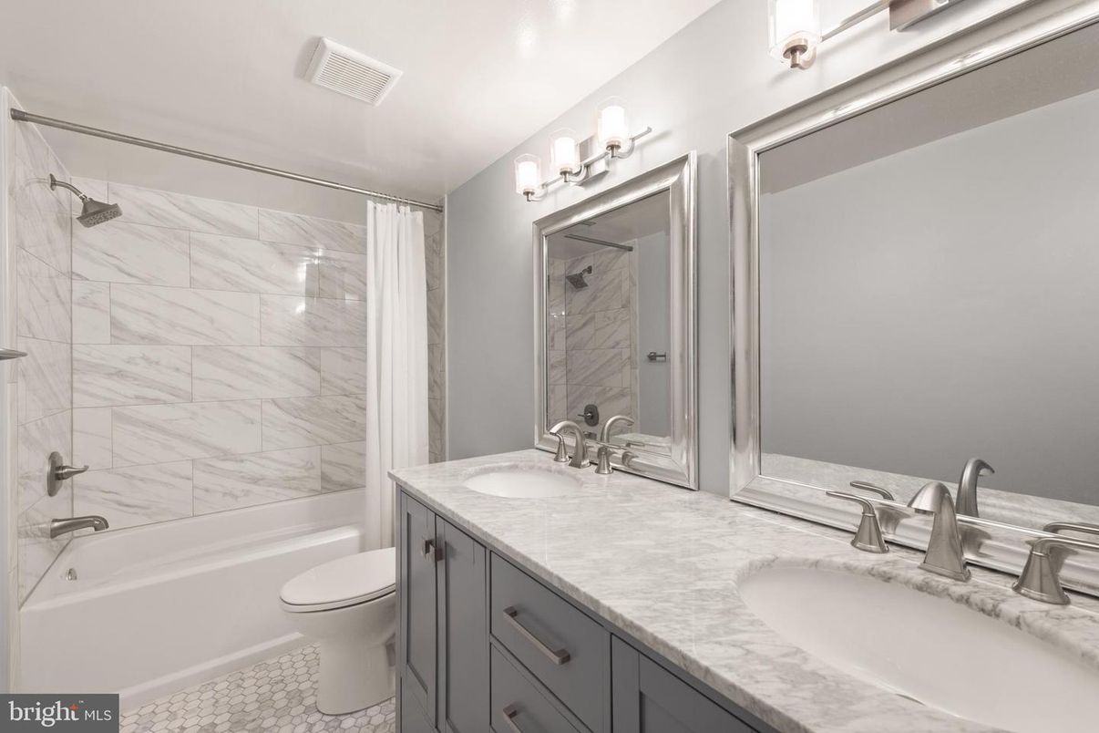 Bathroom, Dual Sink Vanities, Interior, Marble Walls