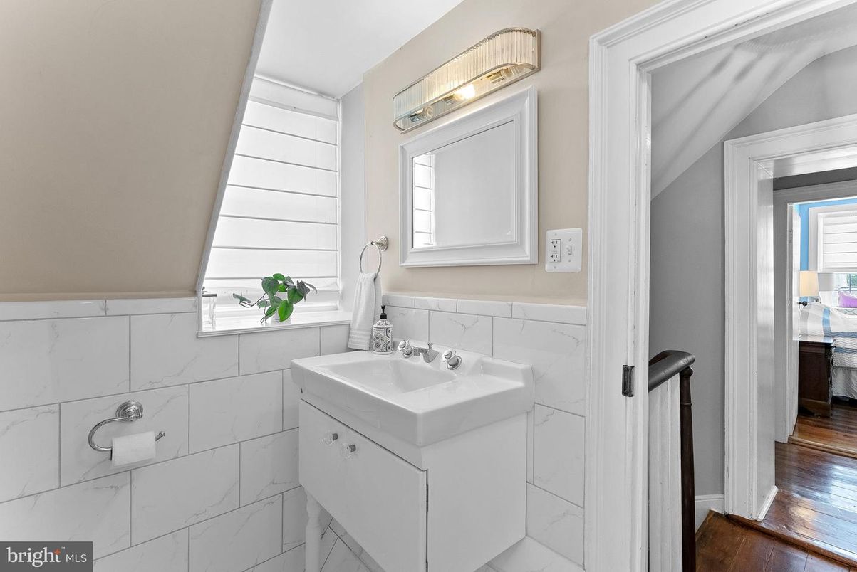 Bathroom, Interior, Marble Walls, Wood Texture Flooring