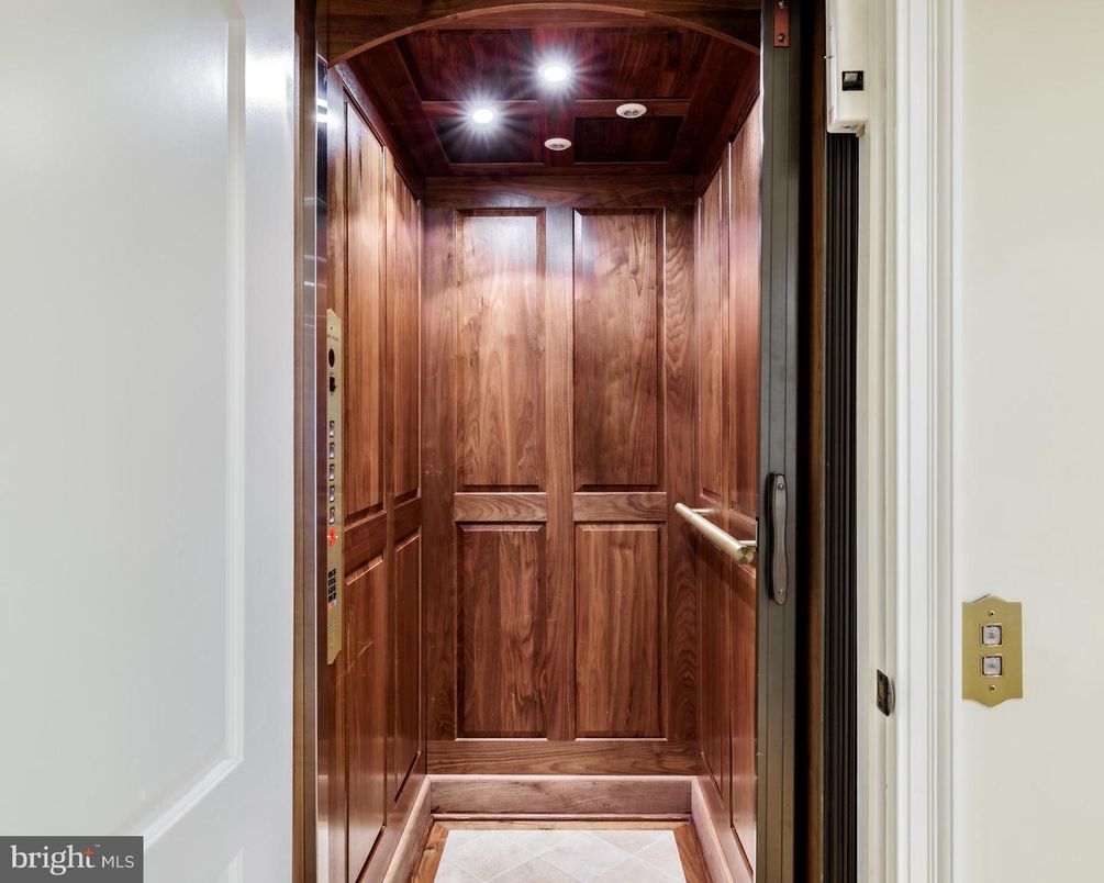 Elevator, Interior, Recessed Lighting, Wooden Ceilings, Wooden Walls