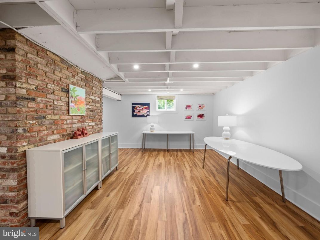 Interior, Recessed Lighting, Stone Walls, Wood Texture Flooring