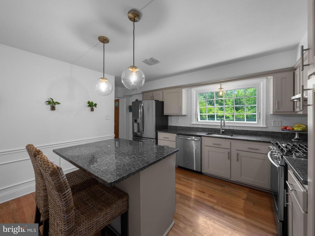 Interior, Kitchen, Pendant Lights, Stainless Steel Appliances, Wood Texture Flooring