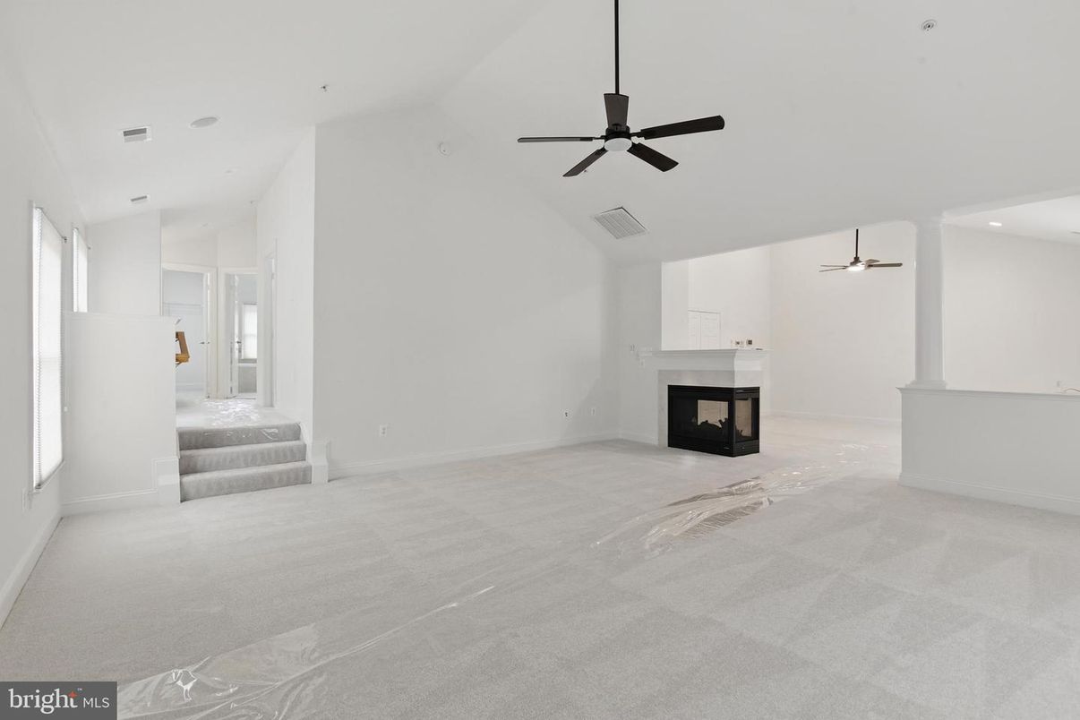 Empty room, Fireplace, Interior, Recessed Lighting