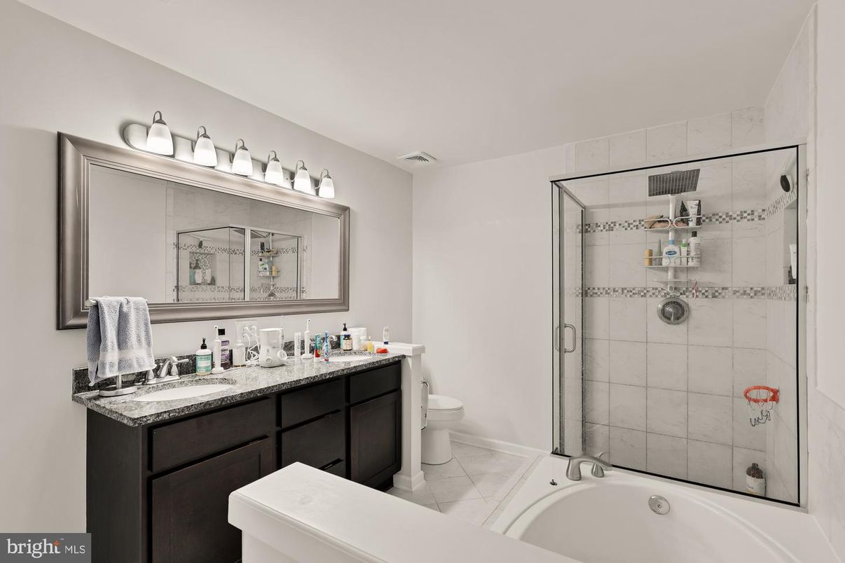 Bathroom, Dual Sink Vanities, Glass Shower, Interior