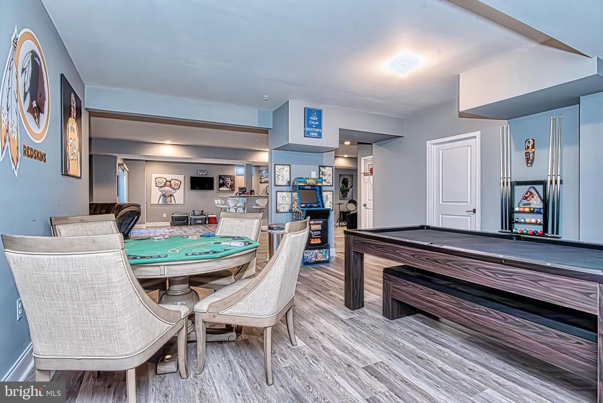 Game Room, Interior, Recessed Lighting, Wood Texture Flooring