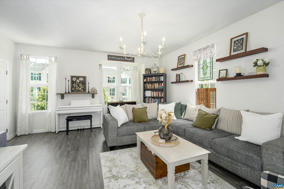 Chandelier, Interior, Living room, Wood Texture Flooring