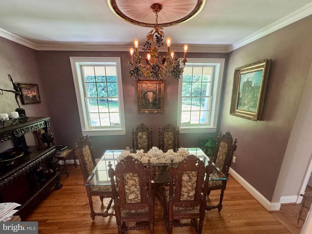 Chandelier, Dining room, Interior, Wood Texture Flooring