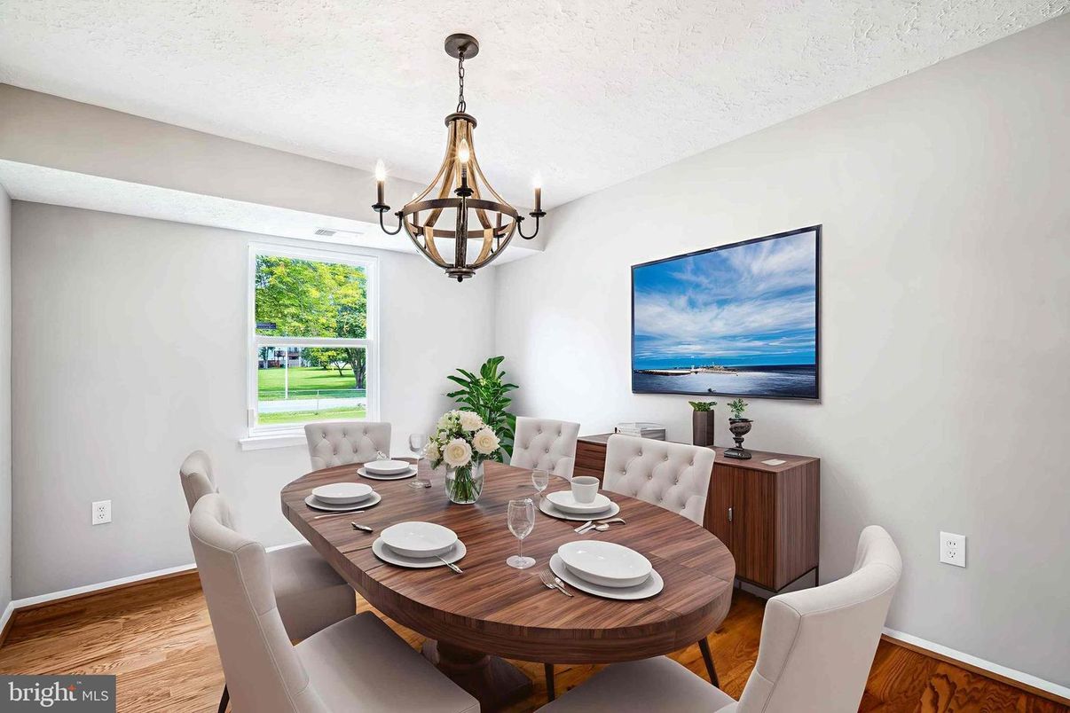 Chandelier, Dining room, Interior, Wood Texture Flooring