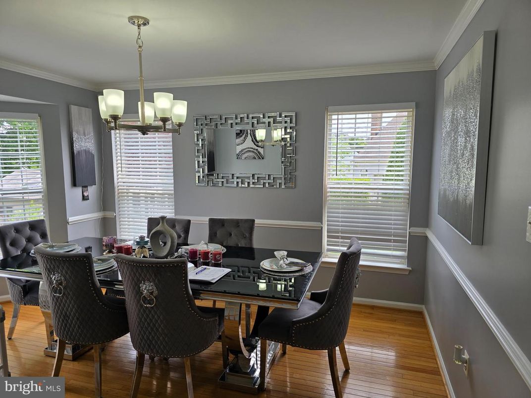 Chandelier, Dining room, Interior, Wood Texture Flooring