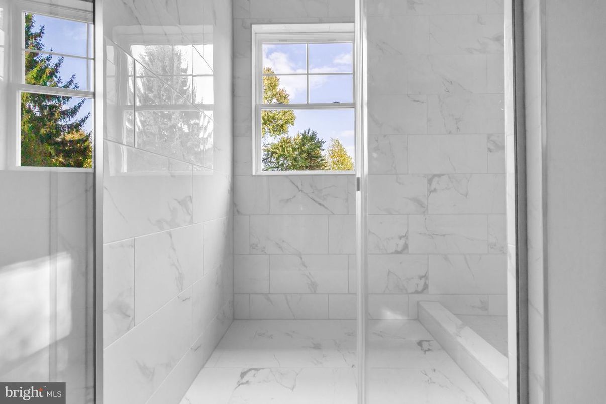 Bathroom, Glass Shower, Interior, Marble, Marble Walls