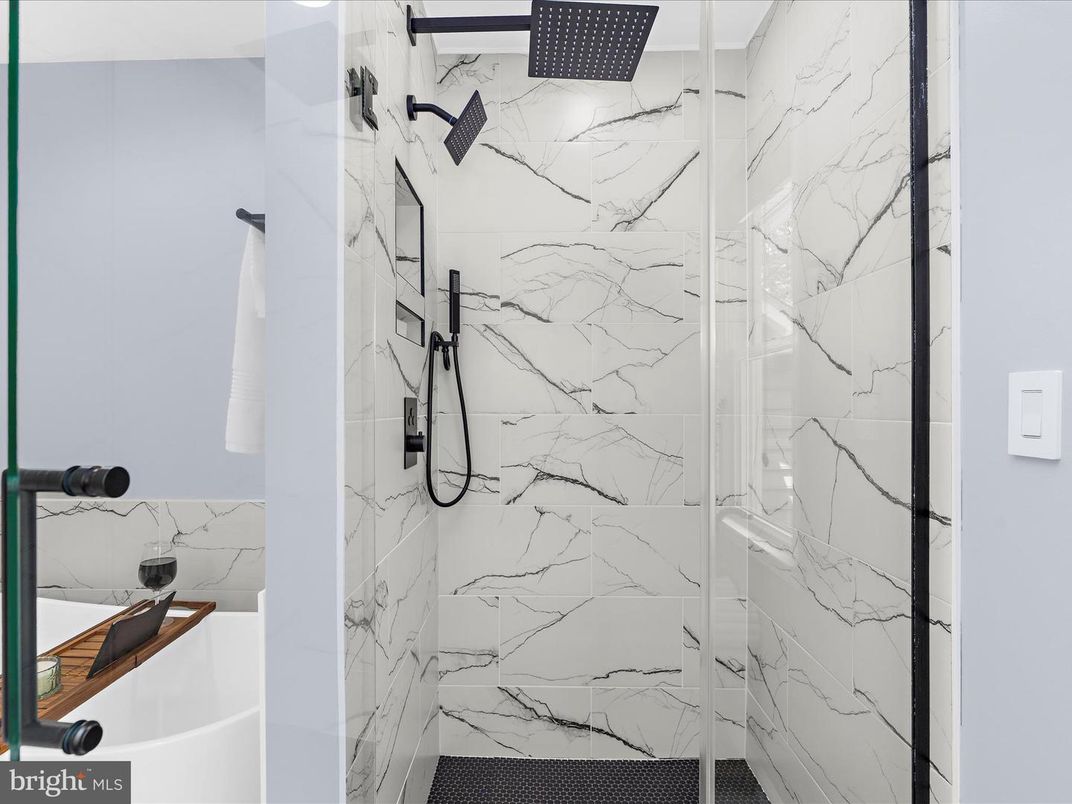 Bathroom, Glass Shower, Interior, Marble Walls