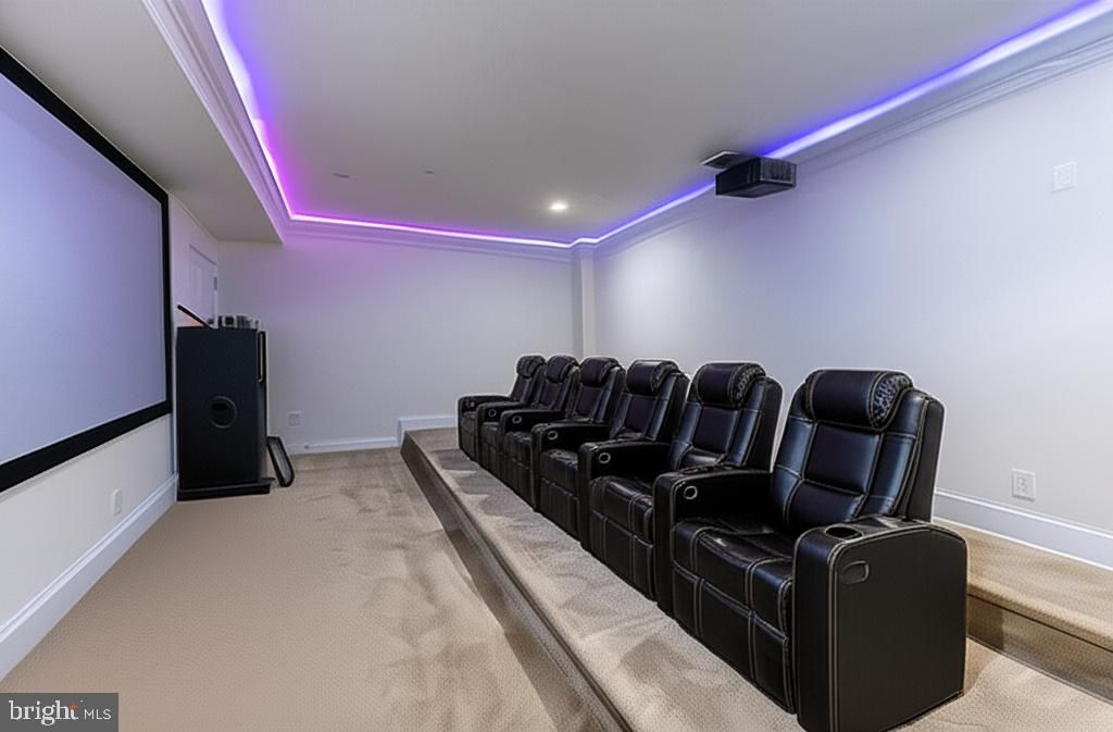 Home Theatre Room, Interior, Projection Screen, Recessed Lighting, Theatre Room