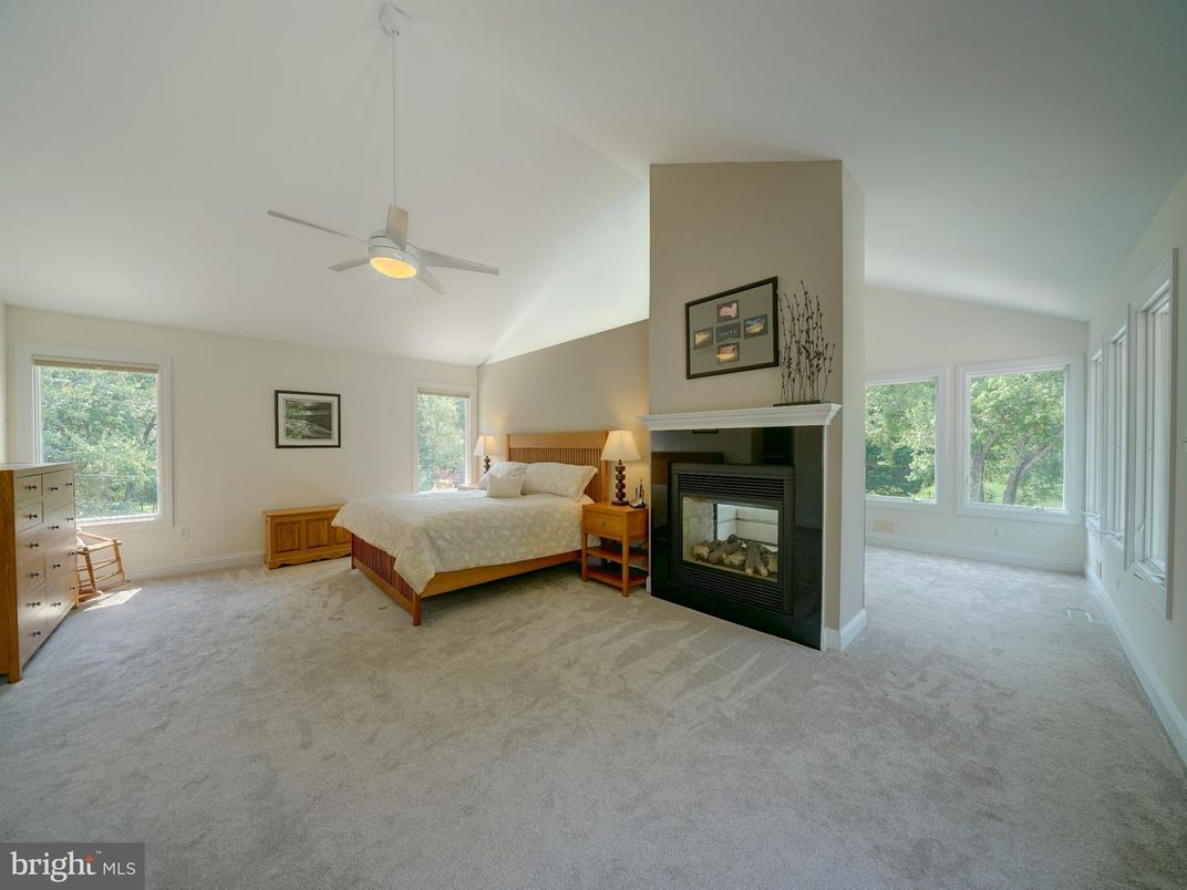 Bedroom, Fireplace, Interior
