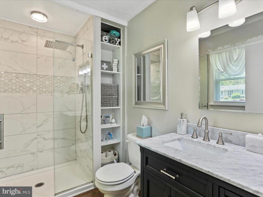 Bathroom, Glass Shower, Interior, Marble Walls